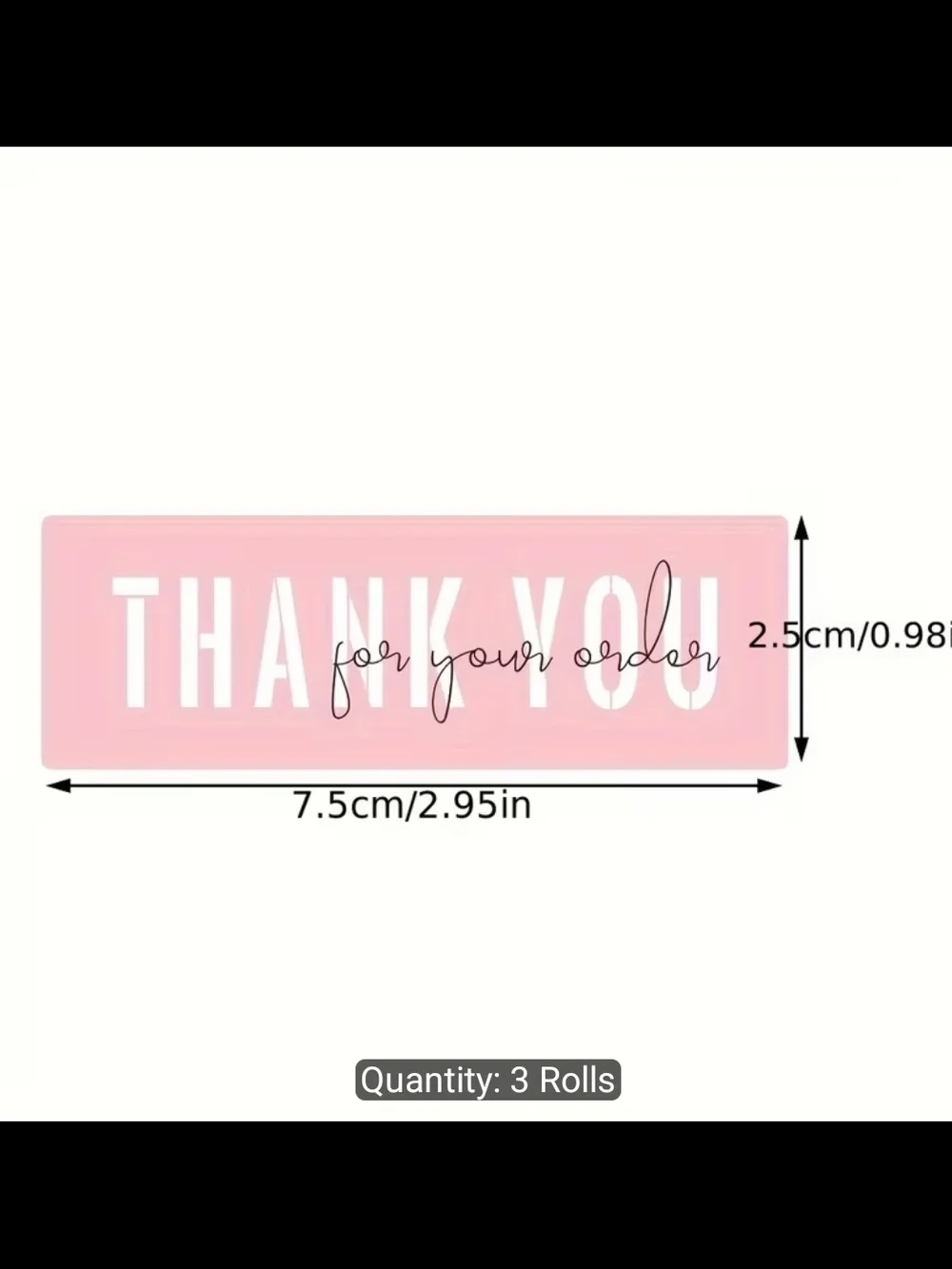 120pcs/roll Thank You Sticker Roll Set - Pink & White